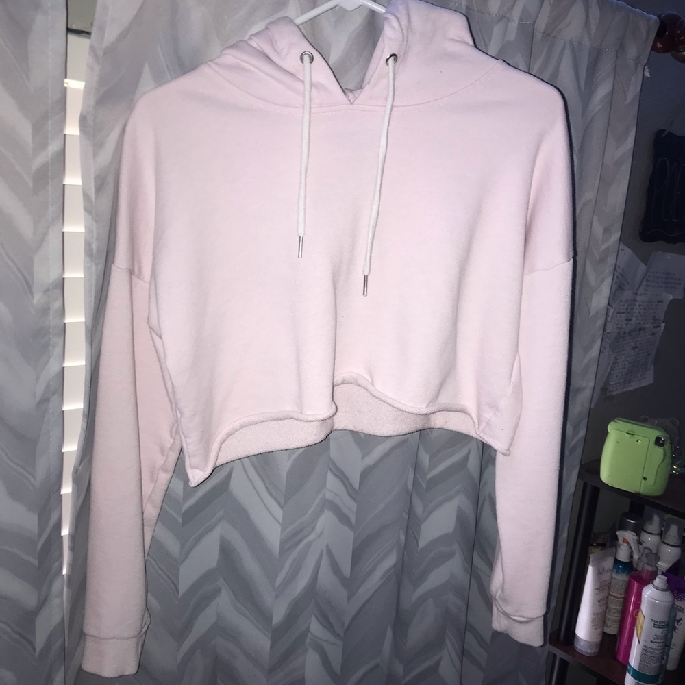 Cropped Light Pink Hoodie